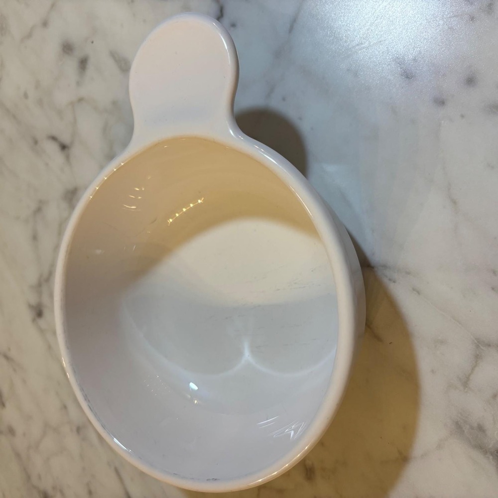 Vintage Corning White Milk Glass Soup Chili Bowl with Tab Handle 15oz Made inUSA